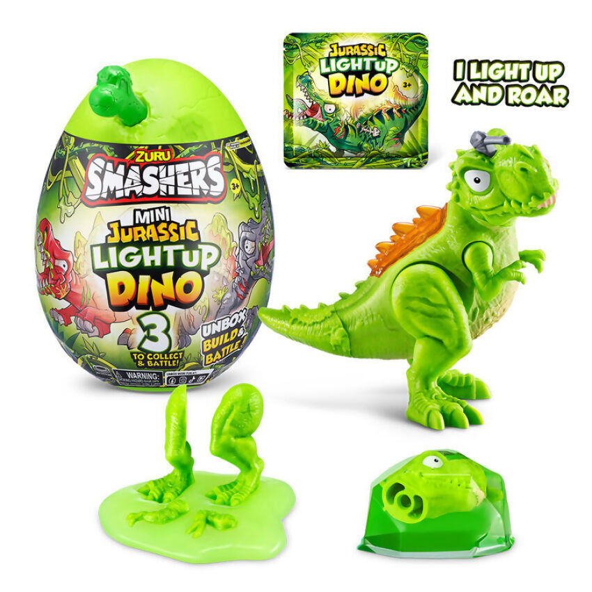 ZURU - Smashers Mini Jurassic Light Up Dino Egg Surprise - Assorted Styles (chosen At Random)