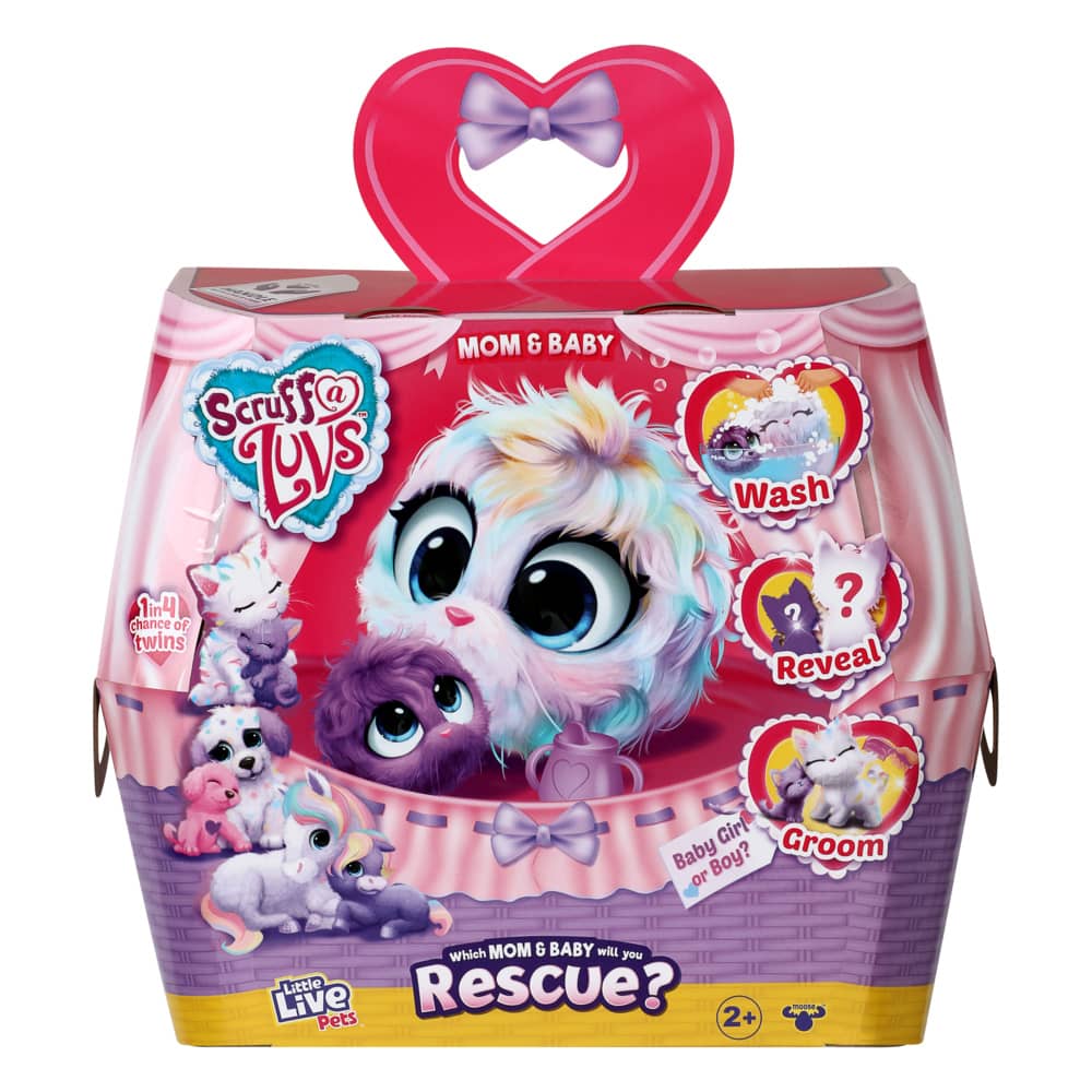 Little Live Pets - Scruff a Luvs Pastel Pets Mom & Baby - Dog or Cat or Pony