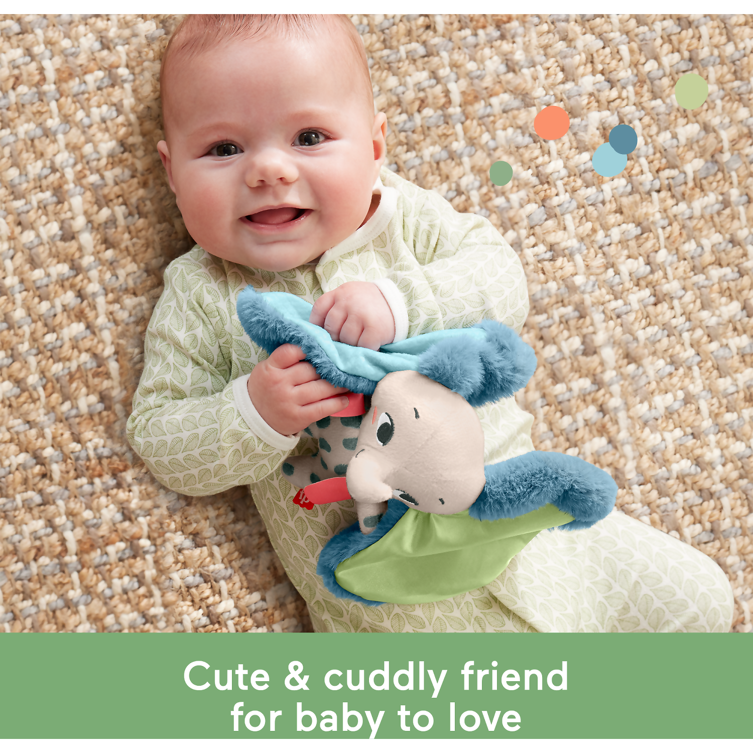 Fisher-Price - Planet Friends All Ears Lovey Baby Sensory Toy Plush Elephant For Newborns
