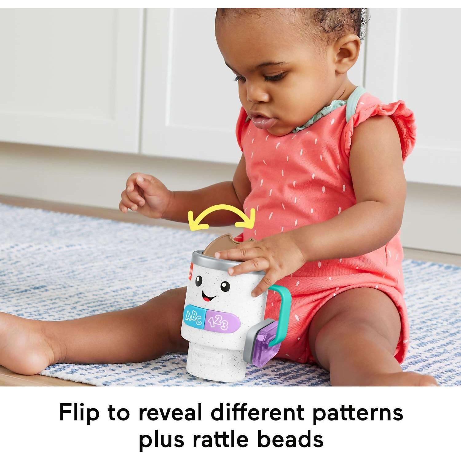 Fisher-Price - Laugh & Learn Wake Up & Learn Coffee Mug Baby & Toddler Toy With Music & Lights - Mattel