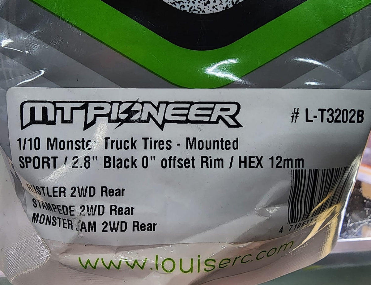 LOUISE MT-PIONEER 2.8'' TYRE ON BLACK RIM GLUED 2PCE