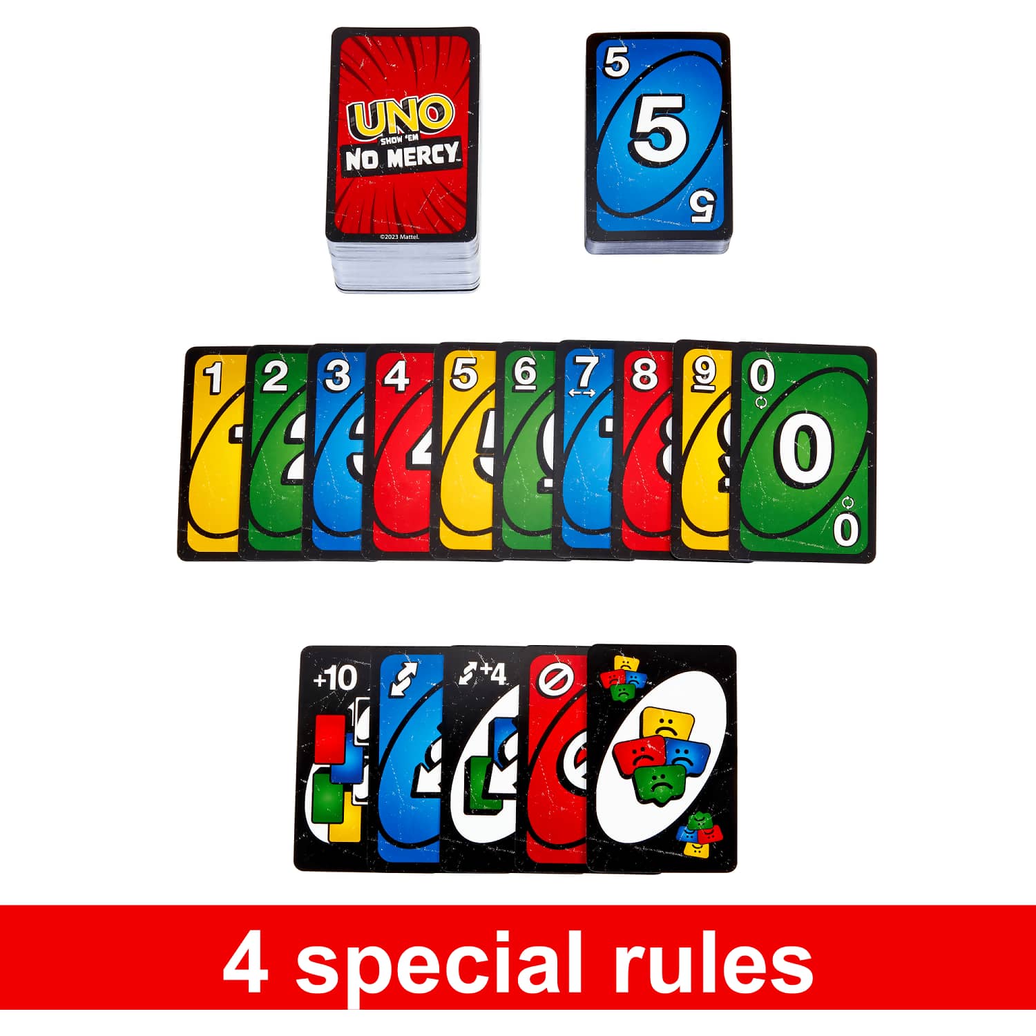 UNO - Show em No Mercy Card Game For Kids Adults & Family Night Parties And Travel - Mattel