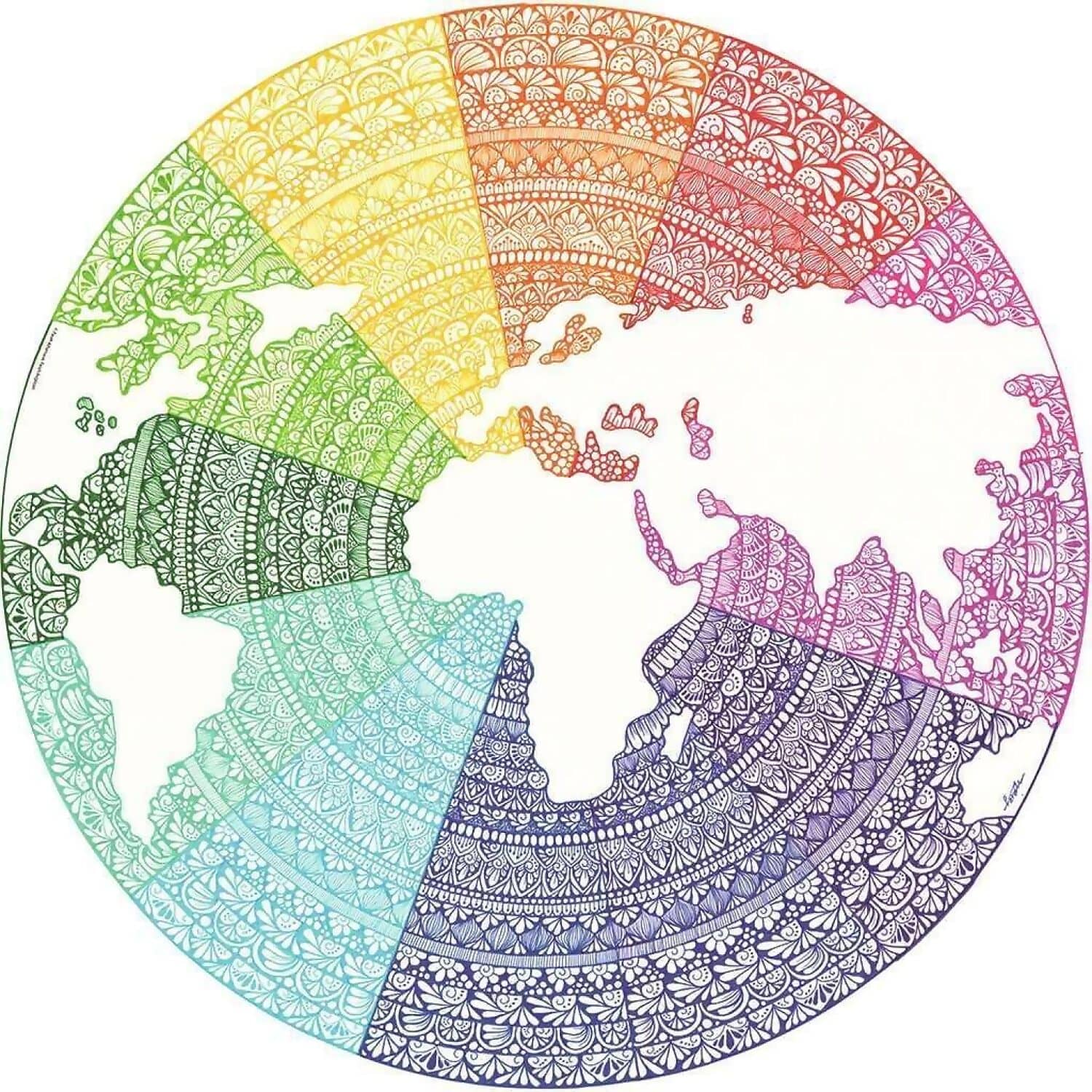 Ravensburger - Circle Of Colors Mandala Jigsaw Puzzle 500 Pieces