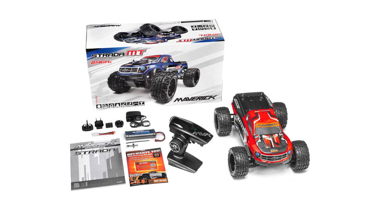MAVERICK STRADA RED MT 1/10 4WD BRUSHLESS ELECTRIC MONSTER TRUCK