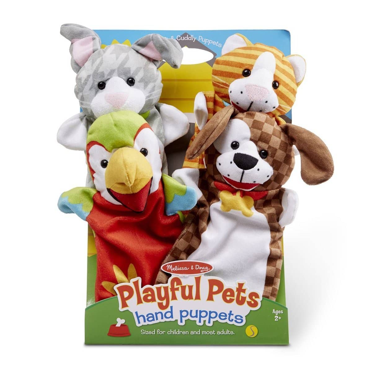 Melissa & Doug - Hand Puppets 4 X Playful Pets Set Dog Bird Cat Rabbit