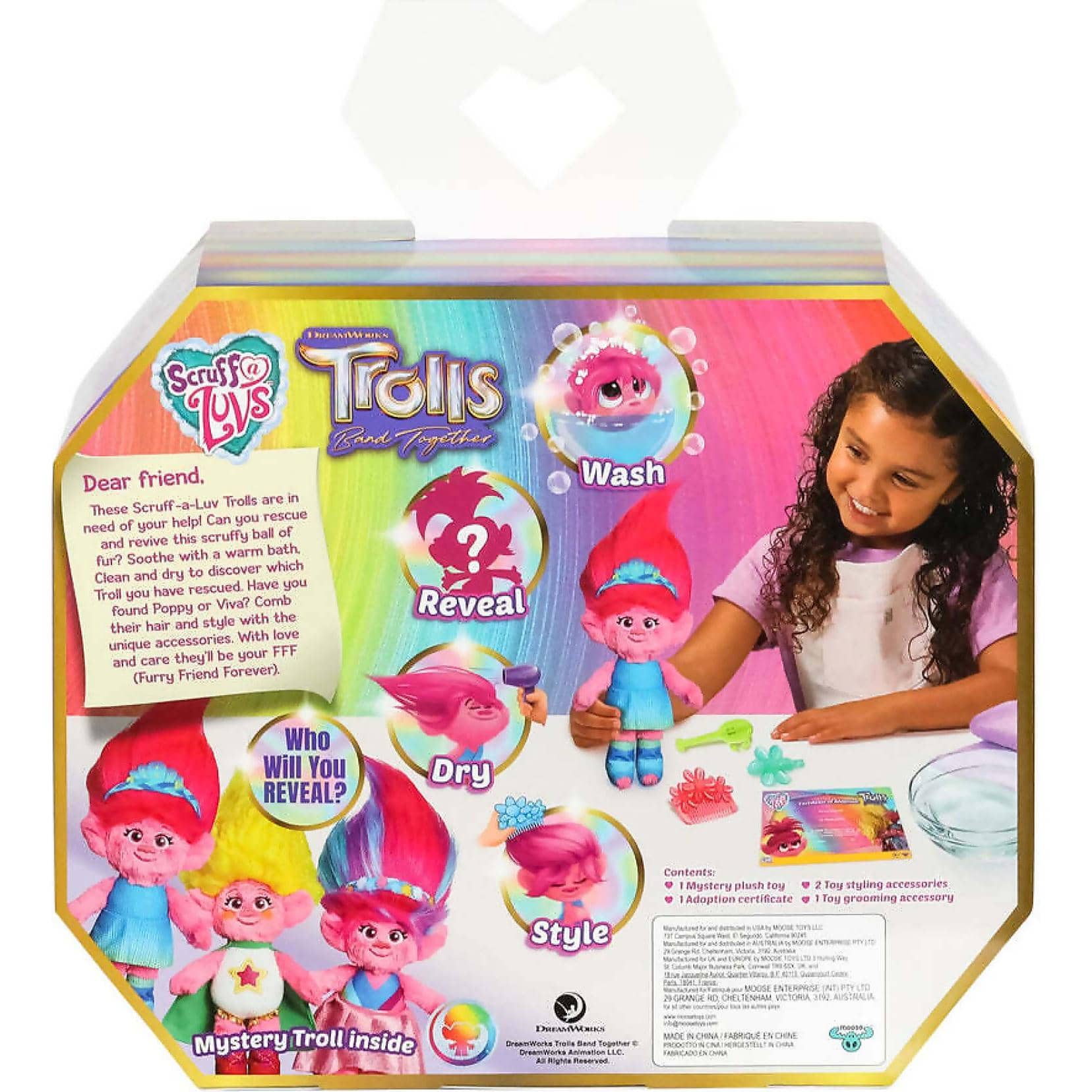 Little Live Pets - Scruff a Luvs Trolls Band Together Reveal. Wash Reveal And Style A Cute Plush Trolls Doll