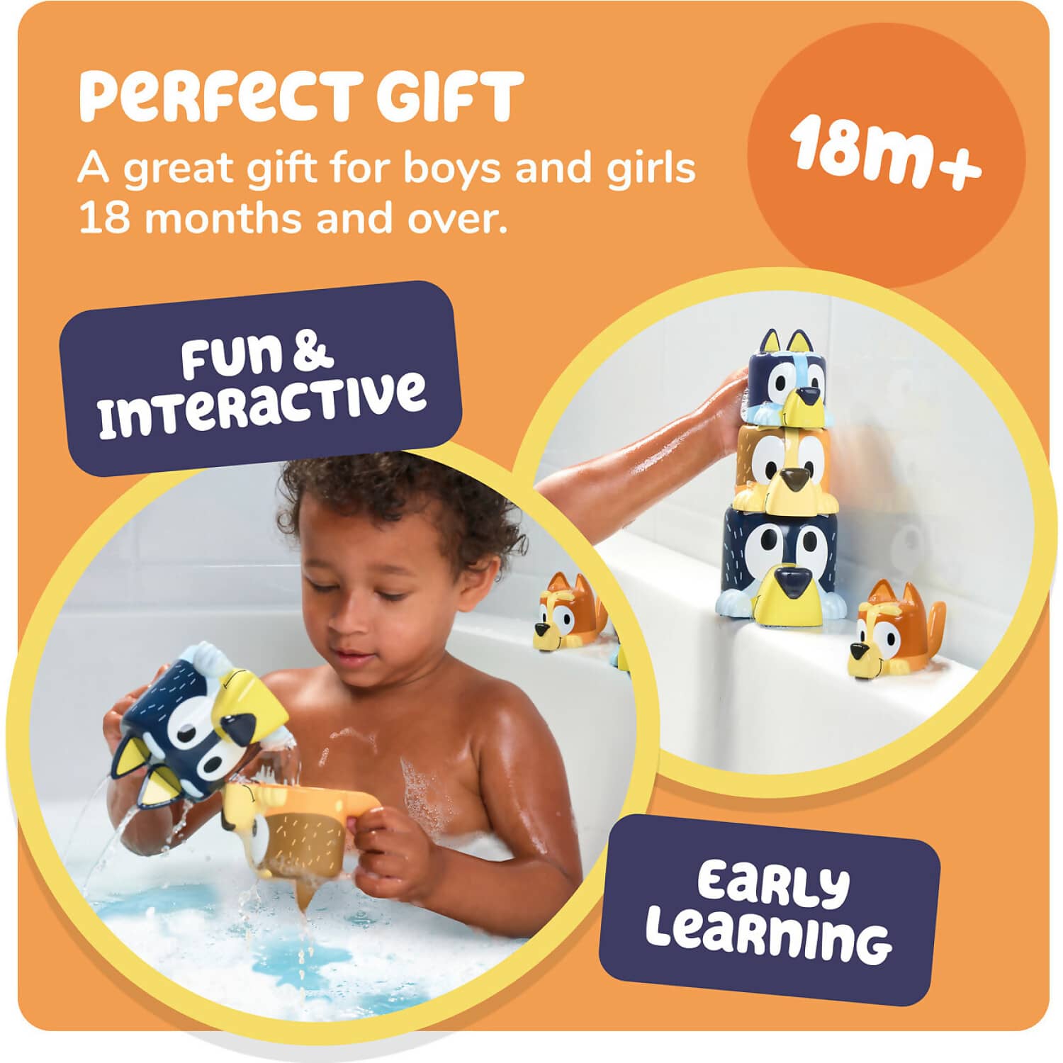 TOMY - Toomies Bluey's Family Pourers Featuring Chilli Bandit Bingo And Bluey