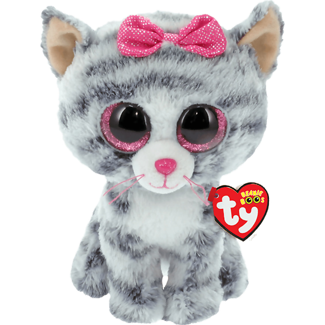 Ty - Beanie Boos - Kiki The Grey Striped Cat Medium 23cm