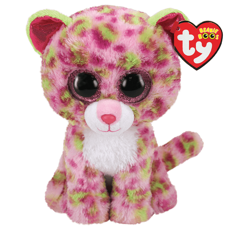 Ty - Beanie Boos - Lainey - Pink And Green Leopard 15cm Small