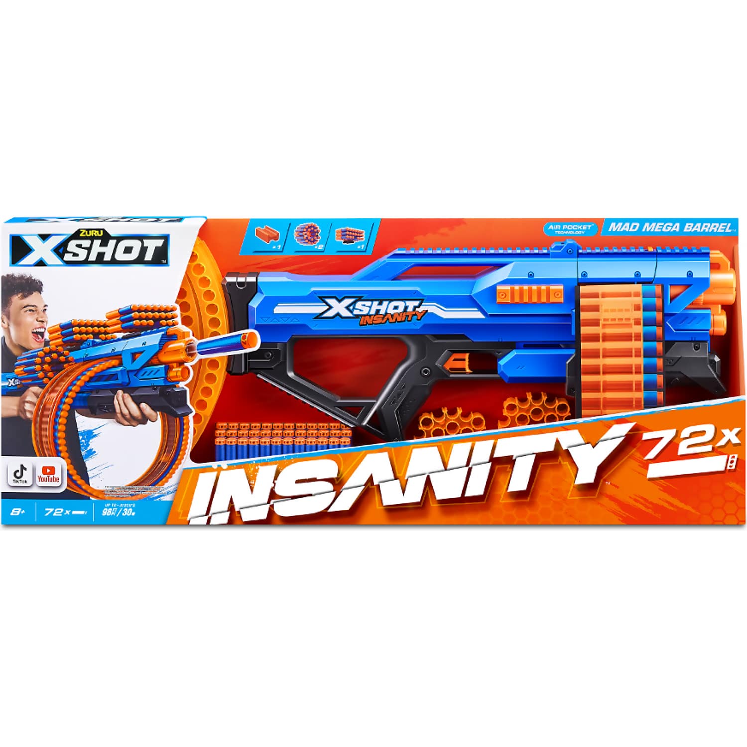 ZURU - X-Shot Insanity Mega Barrel with 72 Darts