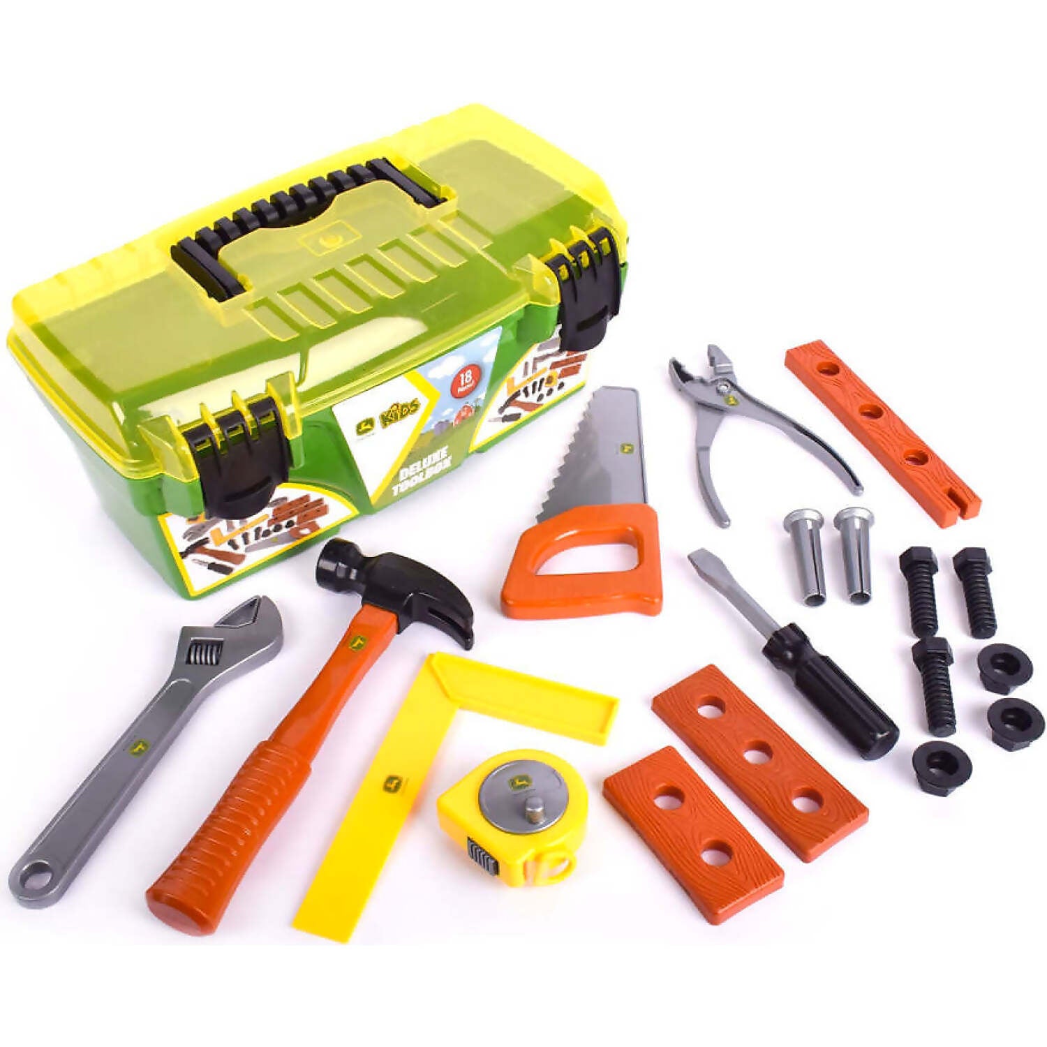 John Deere - Kids - Deluxe Tool Box With Tools 18pc - Tomy