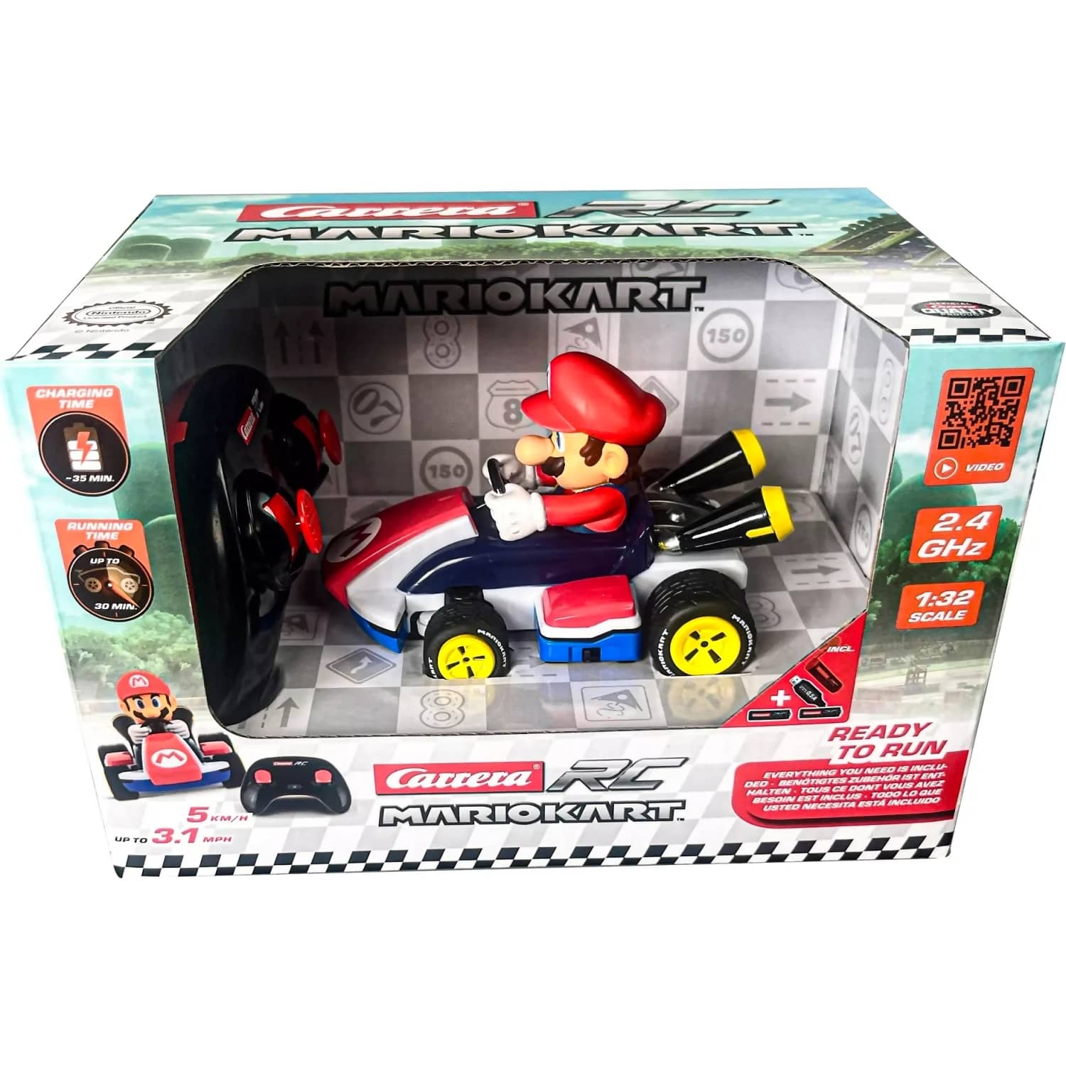 CARRERA - R/C 2.4GHZ MARIO KART RACE KART 1:32 SCALE MARIO