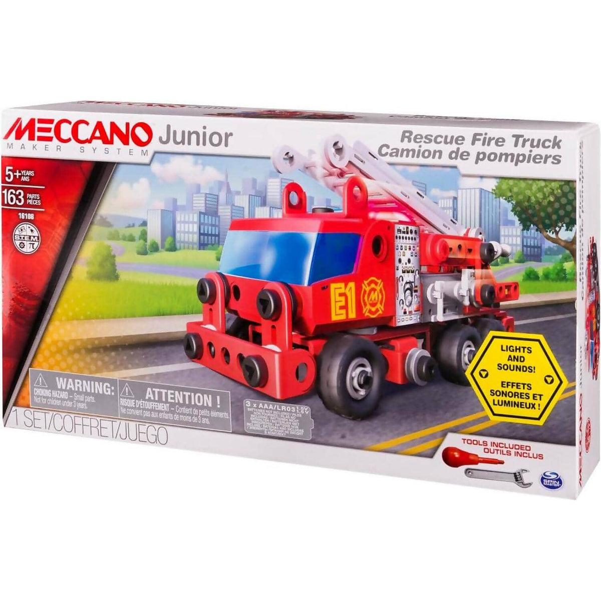 Mecccano Junior - Rescue Fire Truck With Lights And Sounds Model Building Kit