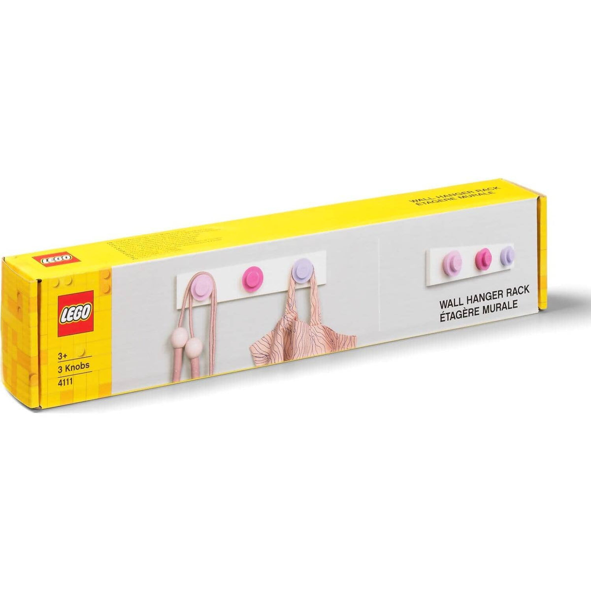 LEGO® Wall Hanger Rack Light Pink / Dark Pink and Light Purple - Room Copenhagen