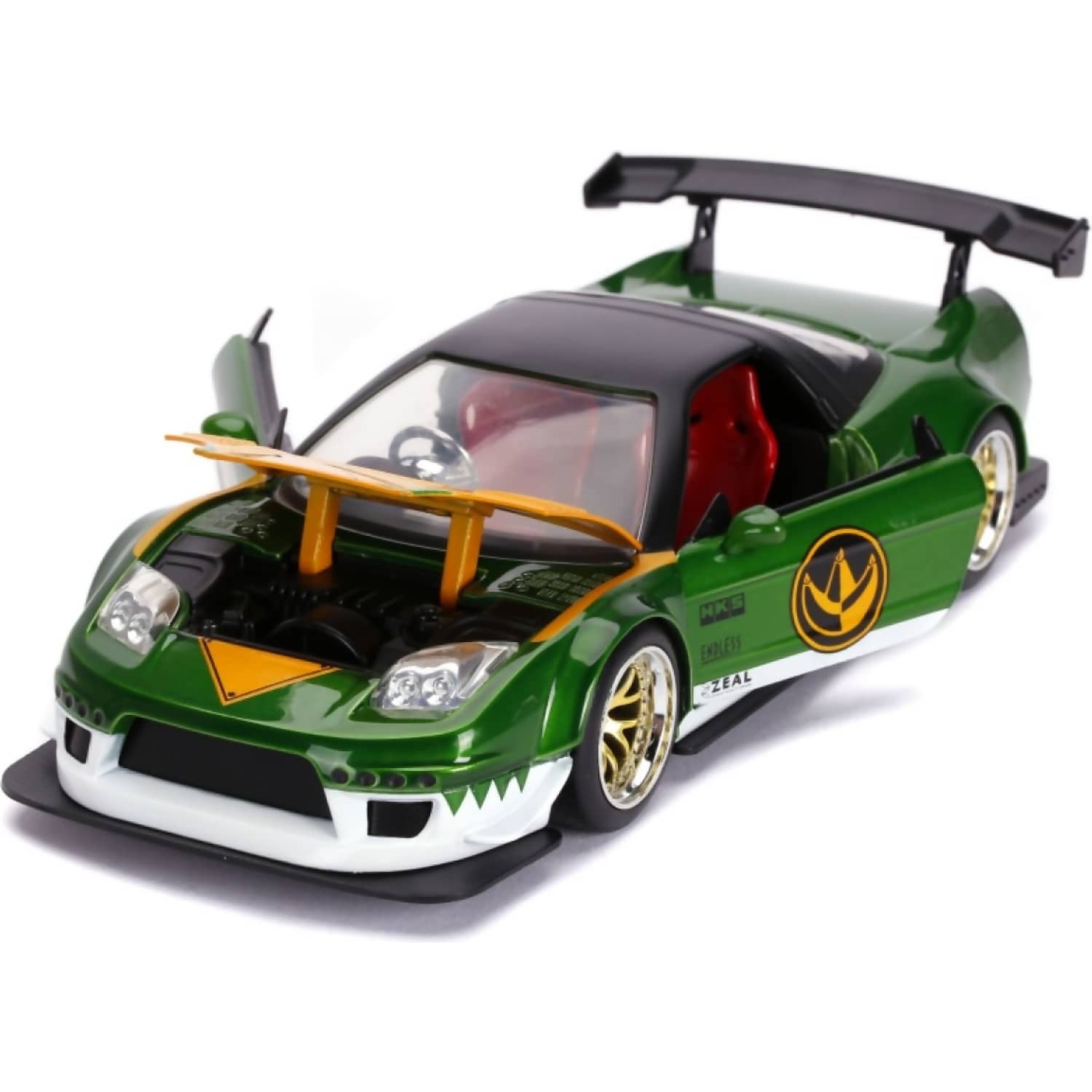 JADA TOYS - POWER RANGERS 2002 HONDA NSX TYPE-R JAPAN SPEC WITH GREEN RANGER 1:24 SCALE SCALE DIECAST VEHICLE & FIGURE SET