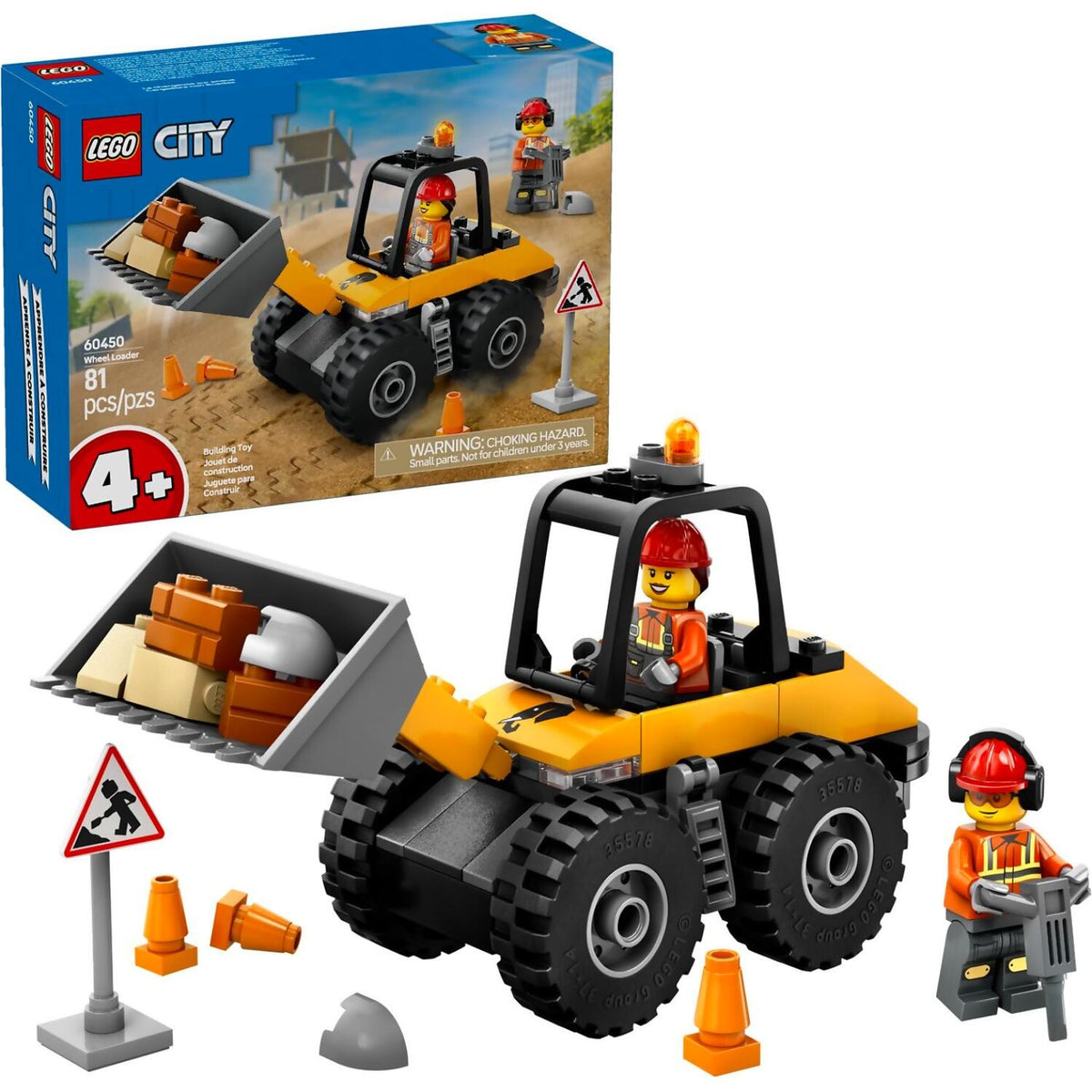 LEGO® 60450 Yellow Construction Wheel Loader - City 4+