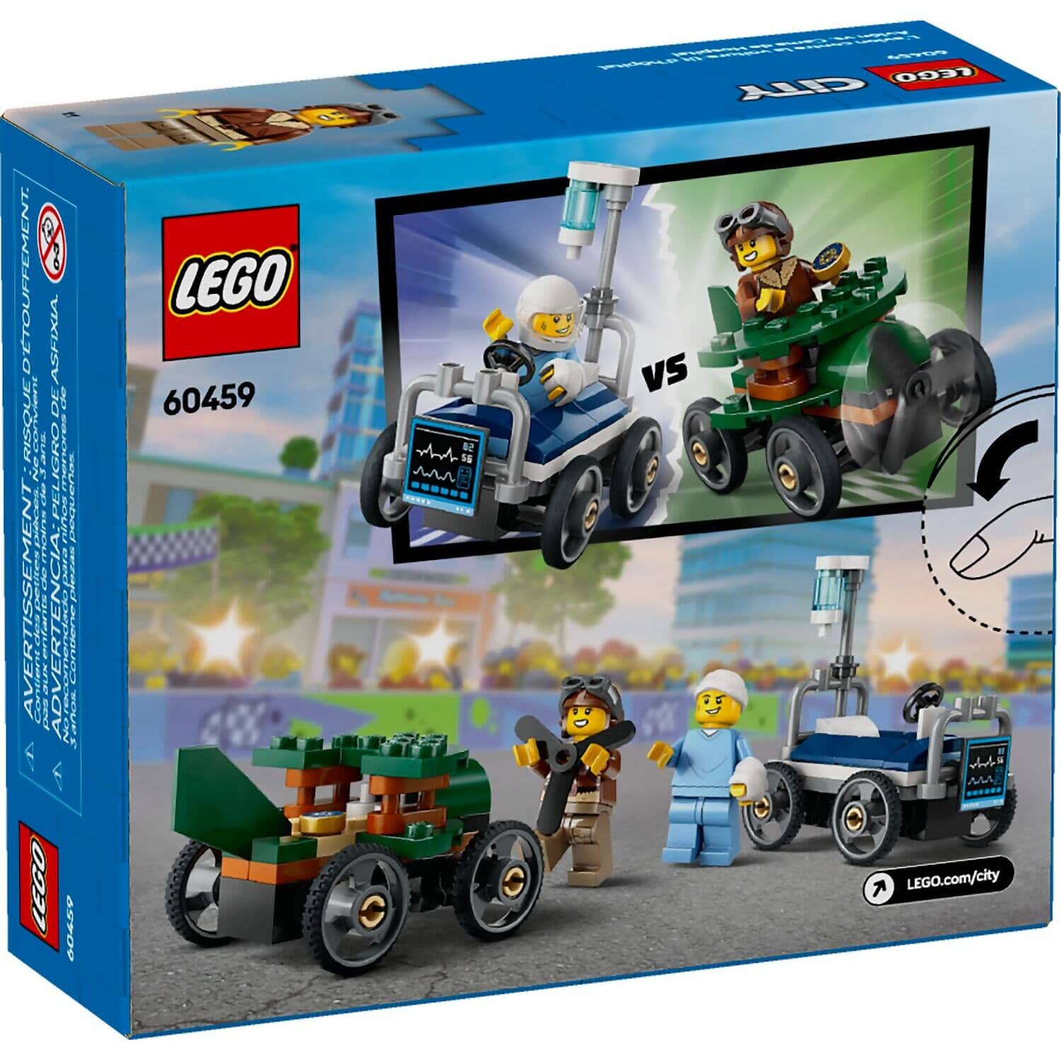 LEGO® 60459 Airplane Vs. Hospital Bed Race Car Pack - City