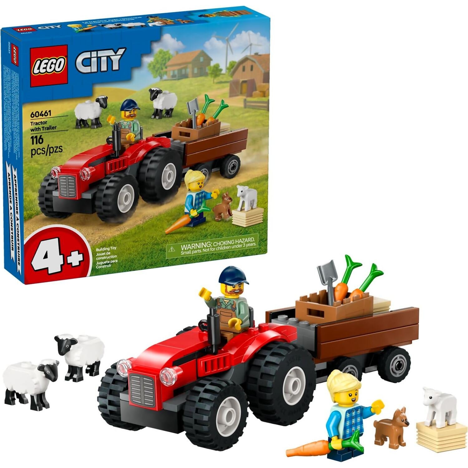 LEGO® 60461 Red Farm Tractor With Trailer & Sheep - City 4+