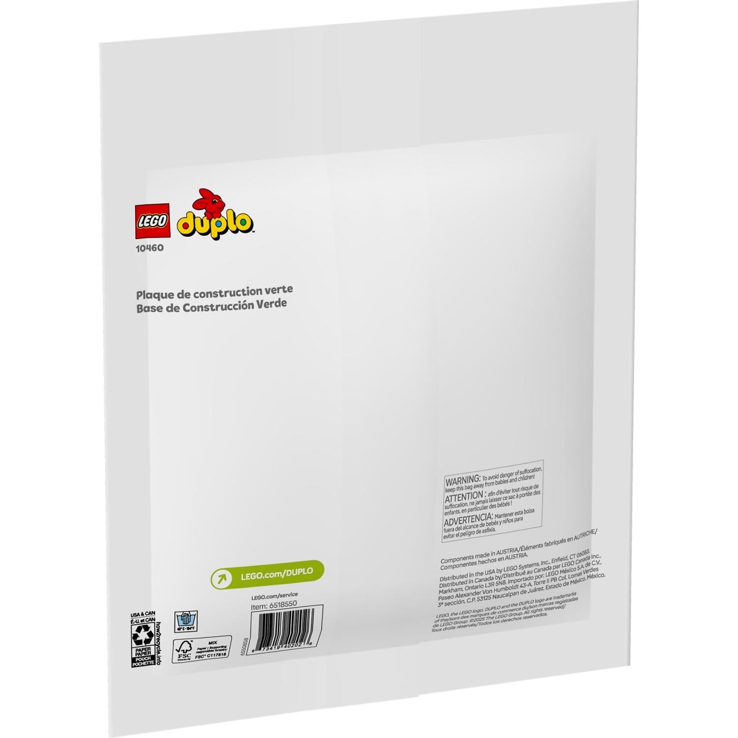 LEGO® 10460 Green Building Plate 16x16-stud -  DUPLO®