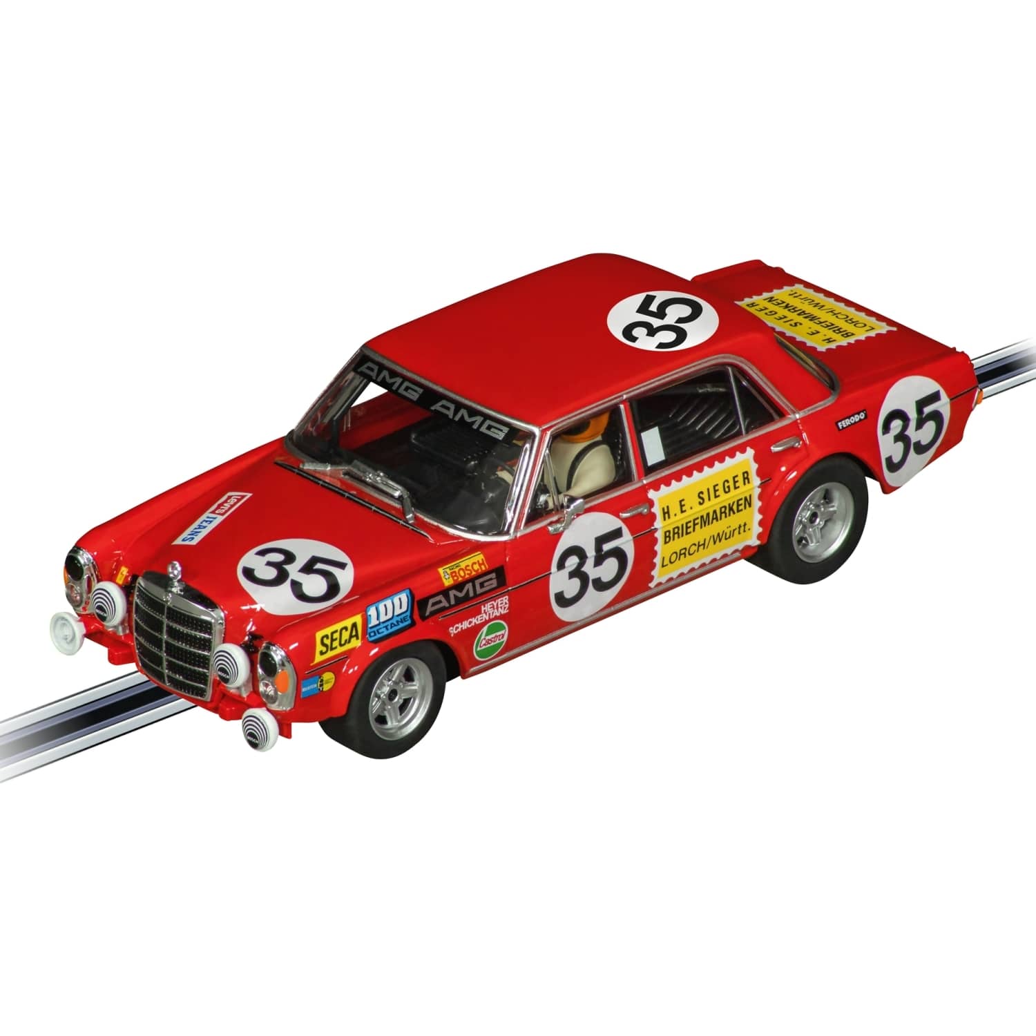 CARRERA - DIGITAL 1:32 - MERCEDES BENZ 300 SEL 6.3 AMG NO.35 - SLOT CAR ALSO SUITS SCALEXTRIC