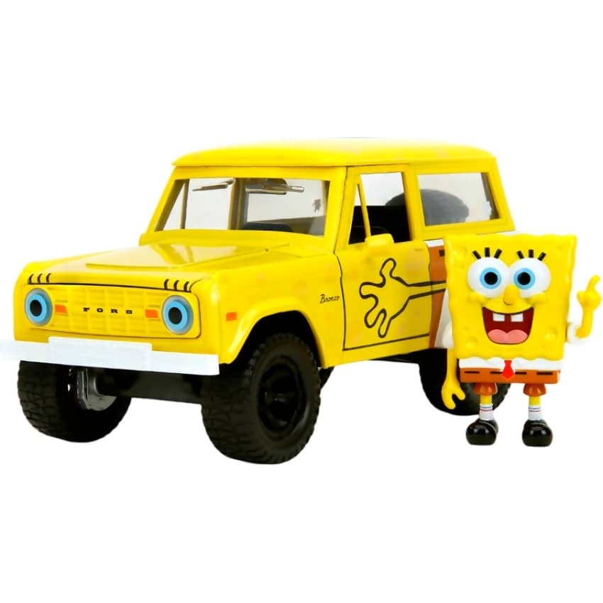 JADA TOYS - SPONGEBOB SQUAREPANTS 1972 FORD BRONCO WITH SPONGEBOB 1:24 SCALE DIECAST VEHICLE SET