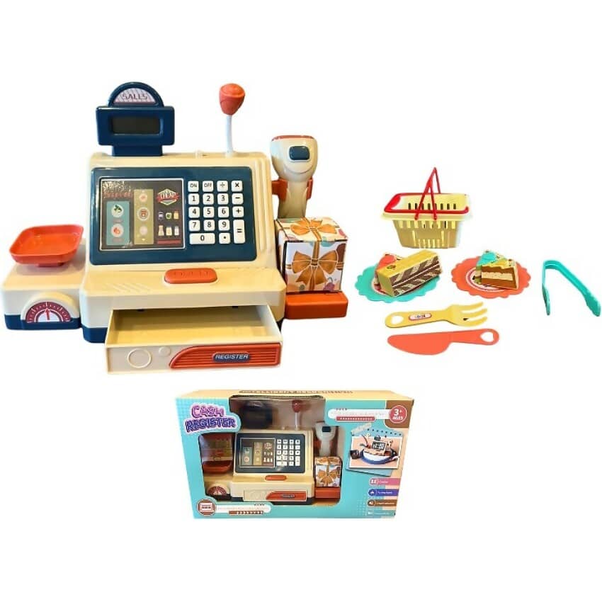 RP Dean - Upright Digital Toy Cash Register And Shopping Basket