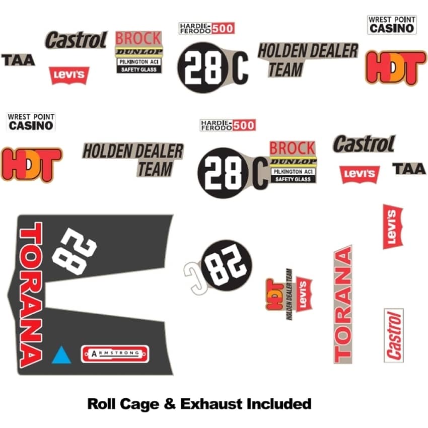 DDA COLLECTIBLES - 1:24 SCALE - #28C LJ HOLDEN TORANA GTR XU-1 BATHURST DECAL KIT - DIECAST MODEL ACCESSORY