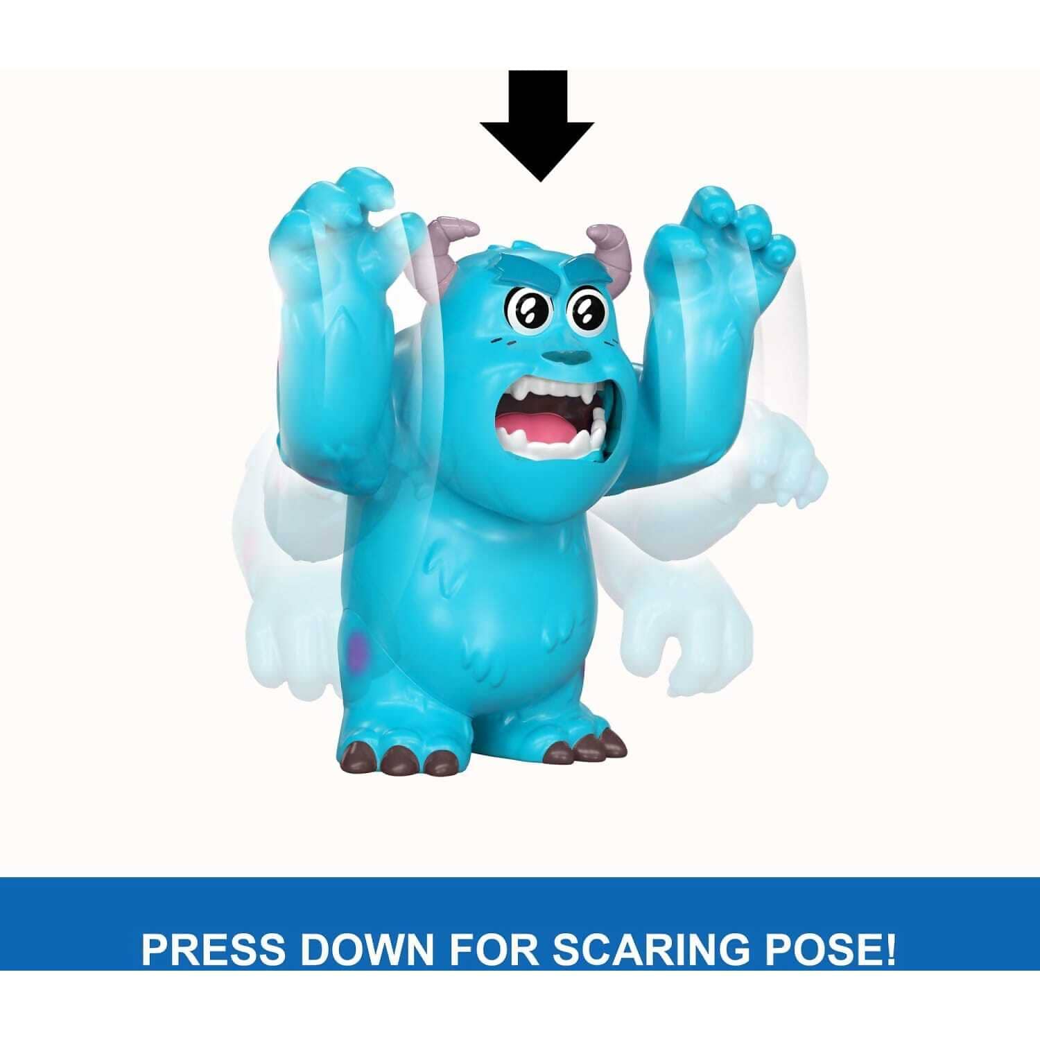 Disney Pixar - Click Figs Sulley Monsters Inc James P Sullivan Small Movie Toy With Pop Up Action Move