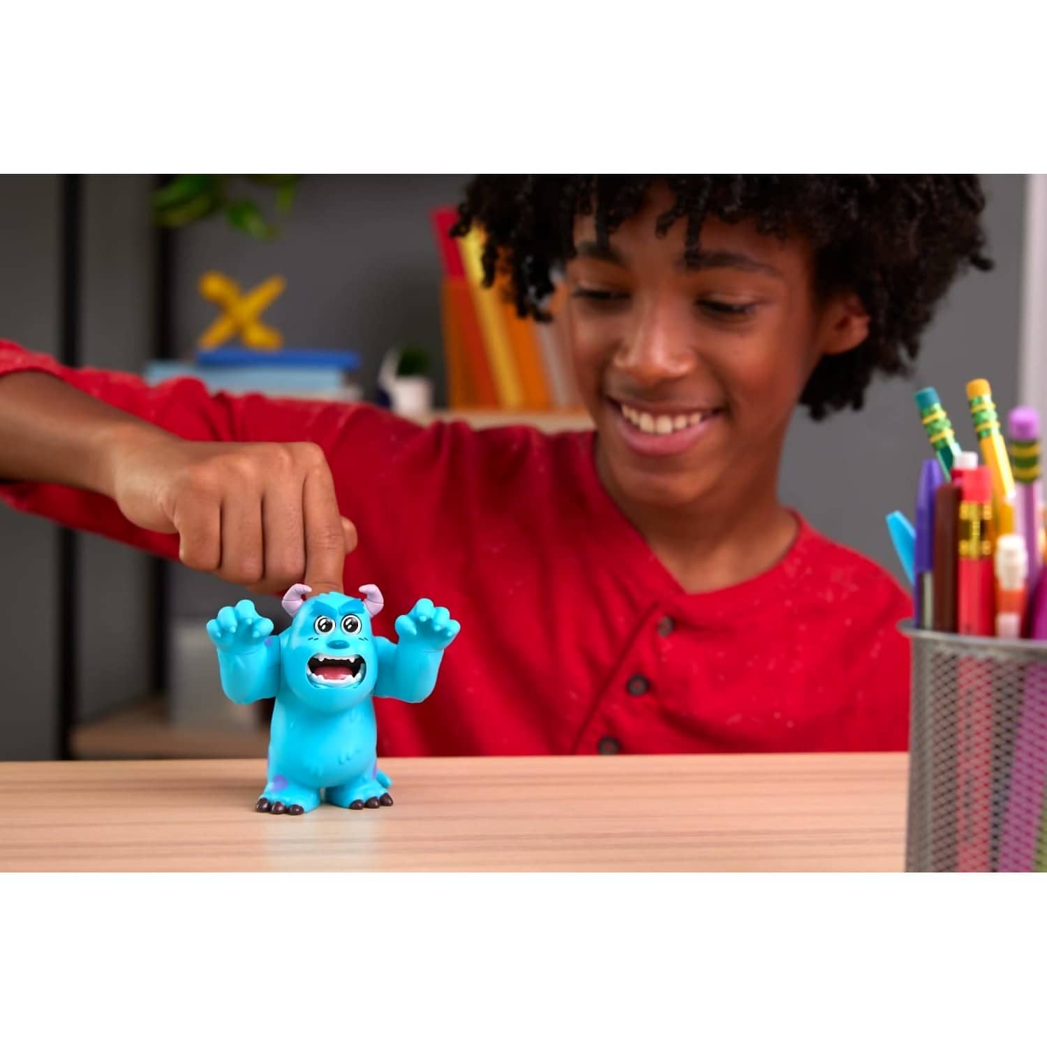 Disney Pixar - Click Figs Sulley Monsters Inc James P Sullivan Small Movie Toy With Pop Up Action Move