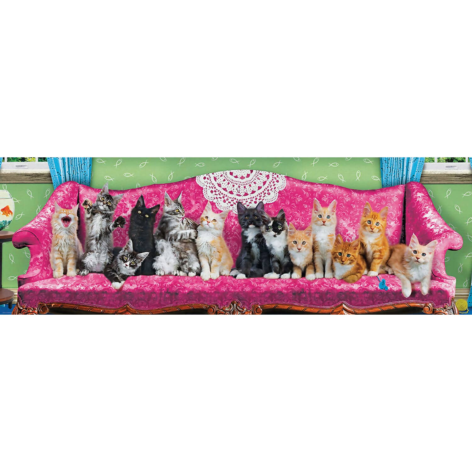 EuroGraphics - Kitty Cat Couch Panoramic - Jigsaw Puzzle 1000pc