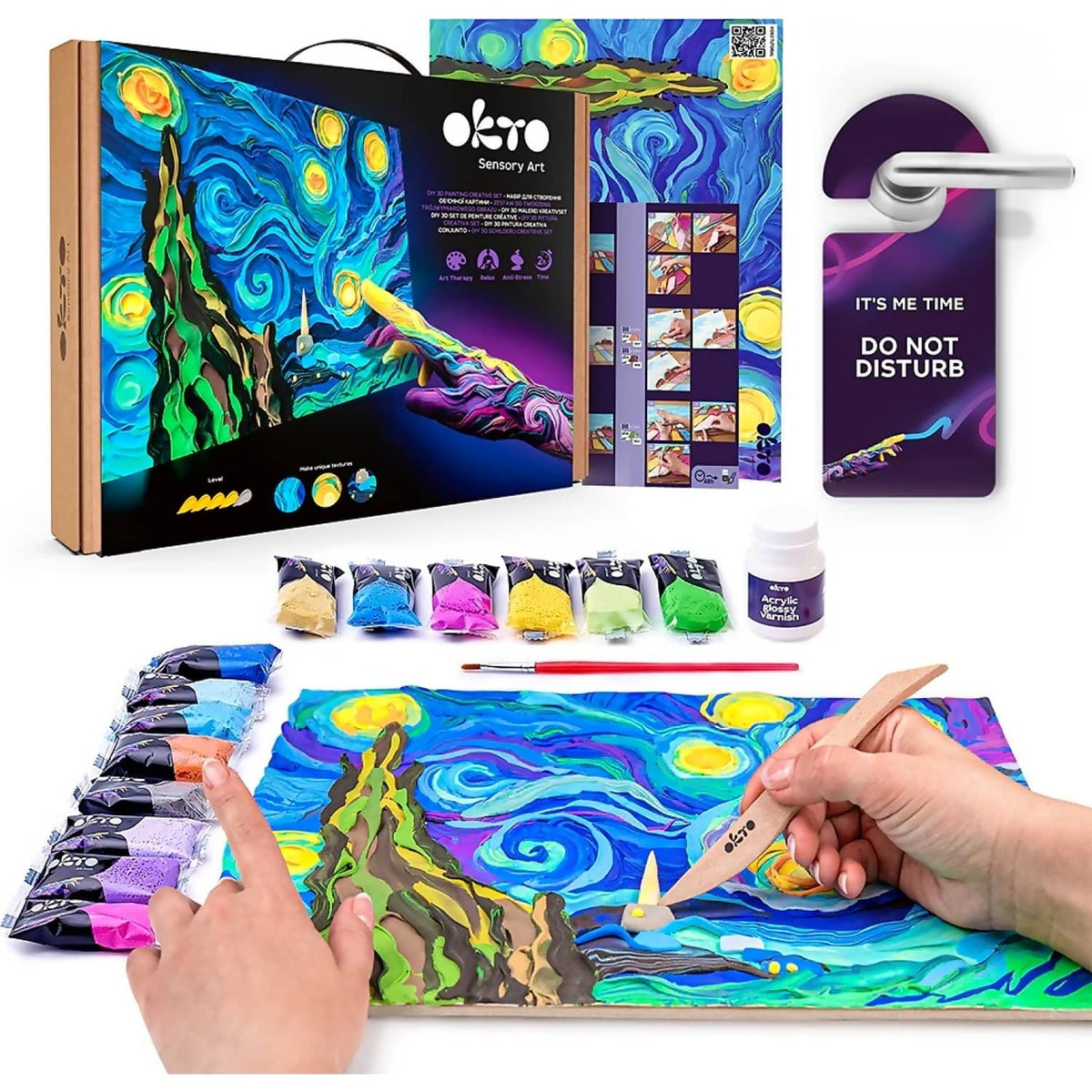 OKTO - Sensory Art - DIY 3D Painting Creative Set Starry Night 30cm x 40cm
