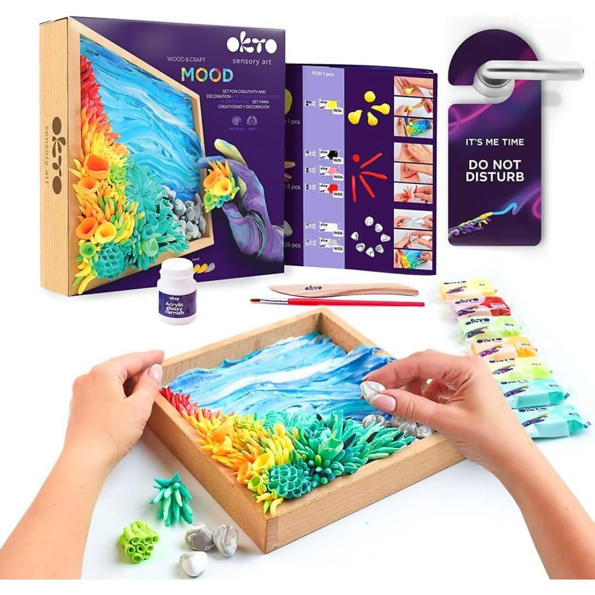 OKTO - Sensory Art - Wood & Craft DIY 3D Mood: Ocean Calm 21cm x 21cm