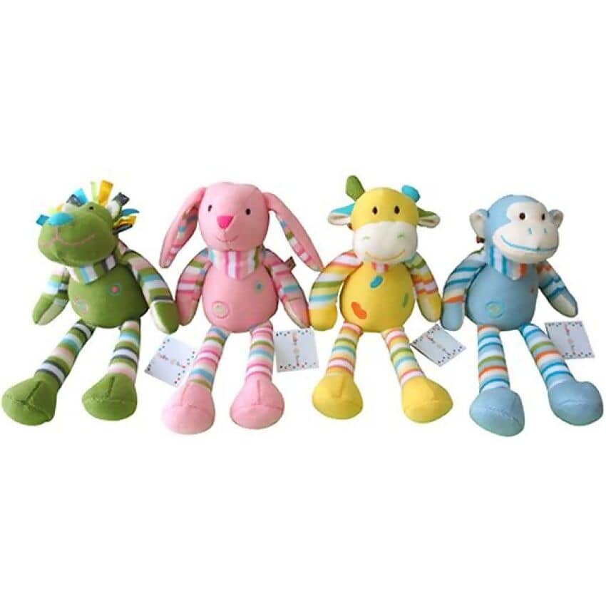 Cotton Candy - Baby Boo Knit Zoo Animal Rattle 35cm Assorted Plush (1 Unit Only Will Be Selected At Random)
