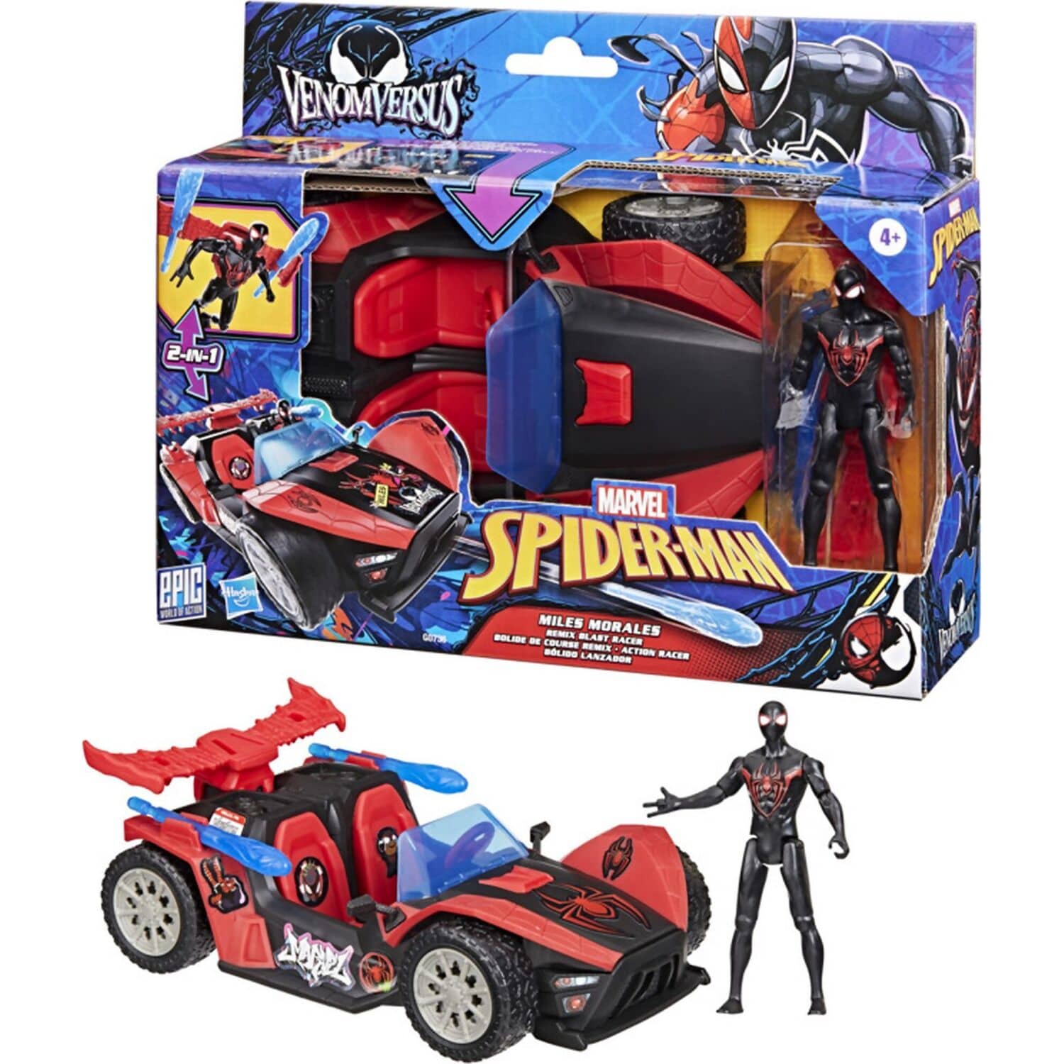 Marvel - Spider-man - Venomversus Miles Morales Remix Blast Racer - Hasbro
