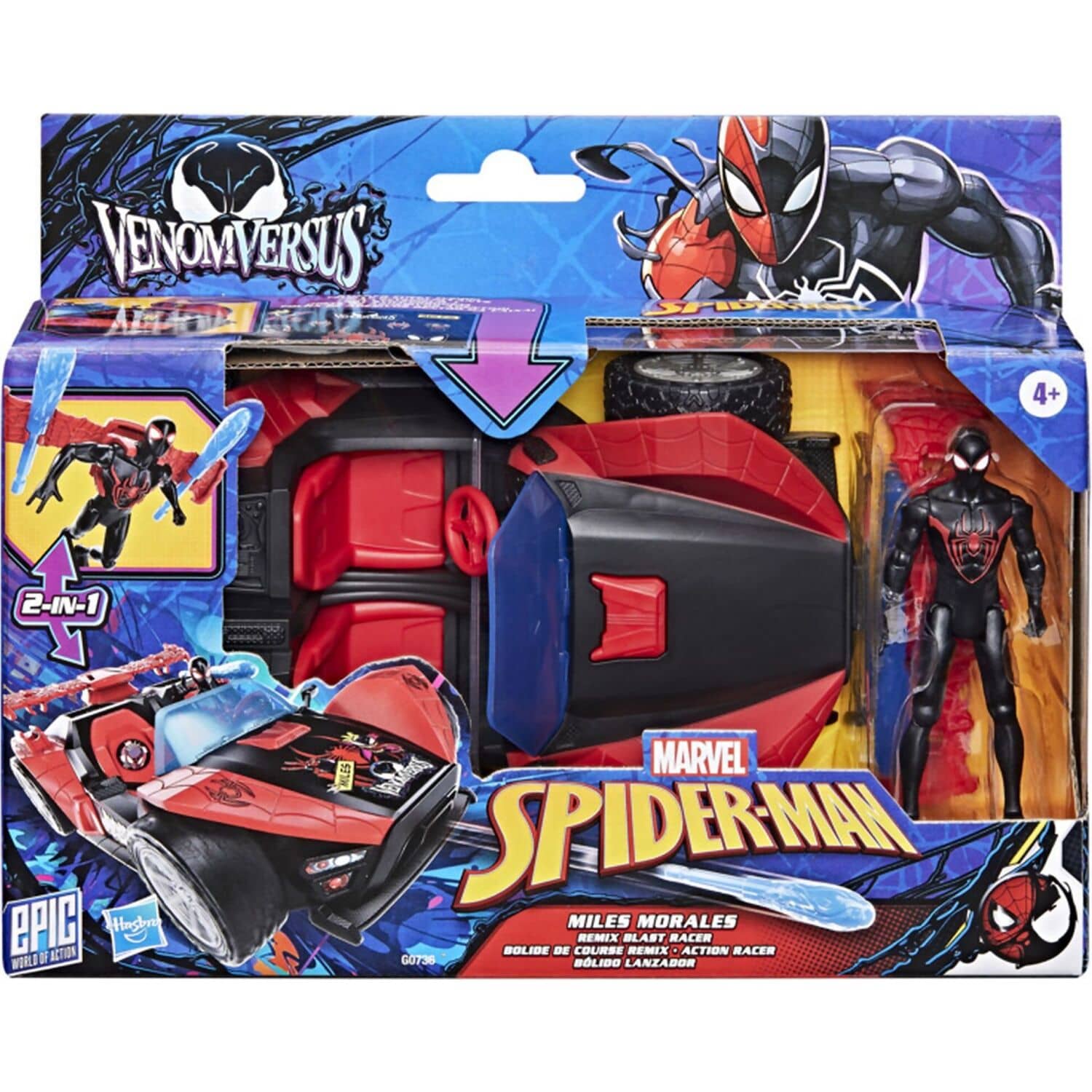 Marvel - Spider-man - Venomversus Miles Morales Remix Blast Racer - Hasbro