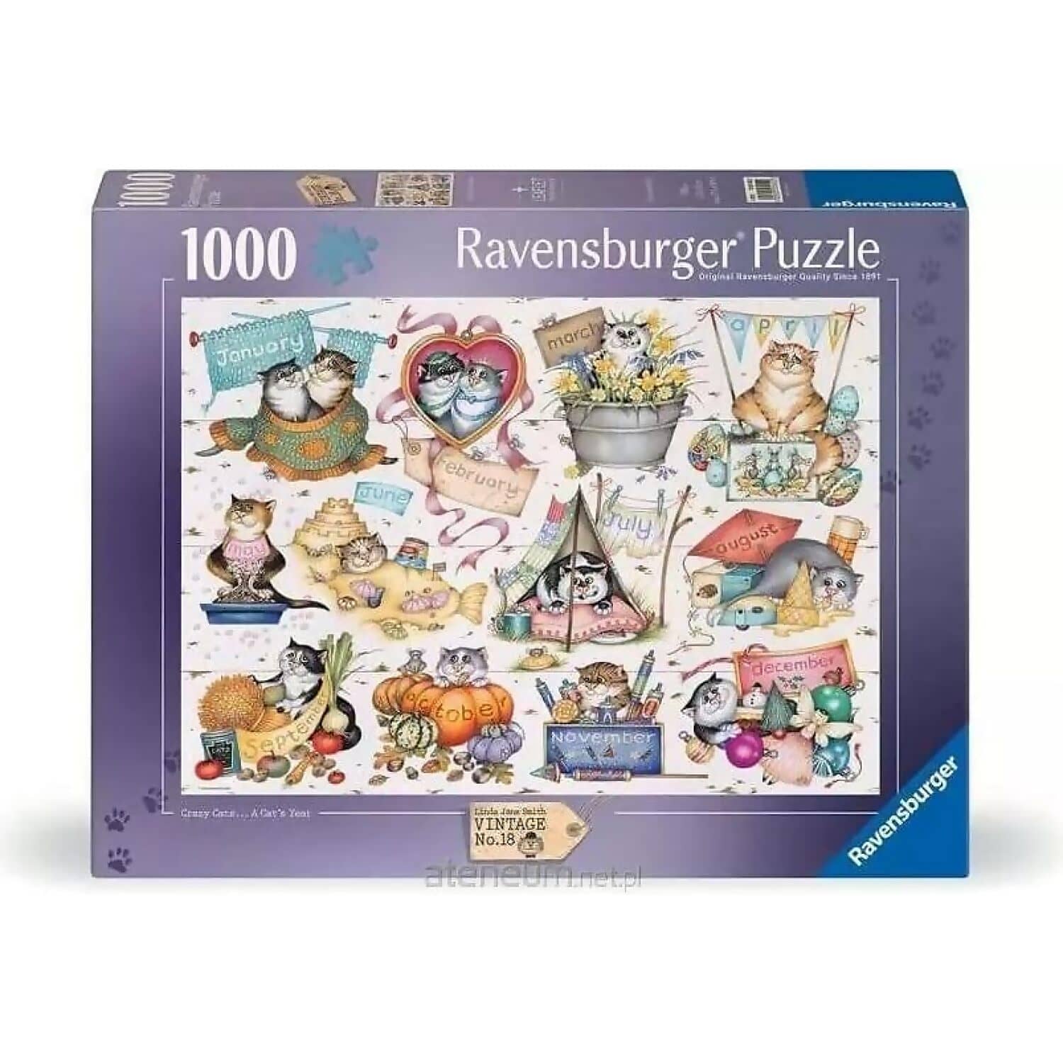 Ravensburger - Crazy Cat s: A Cat s Year Jigsaw Puzzle 1000pc
