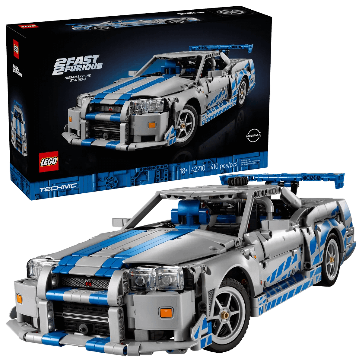 LEGO® 42210 2 Fast 2 Furious Nissan Skyline GT-R (R34) Car - Technic