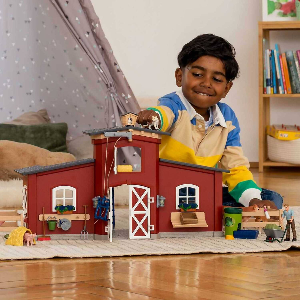 Schleich - Farm World Large Barn with Animals and Accessories Playset