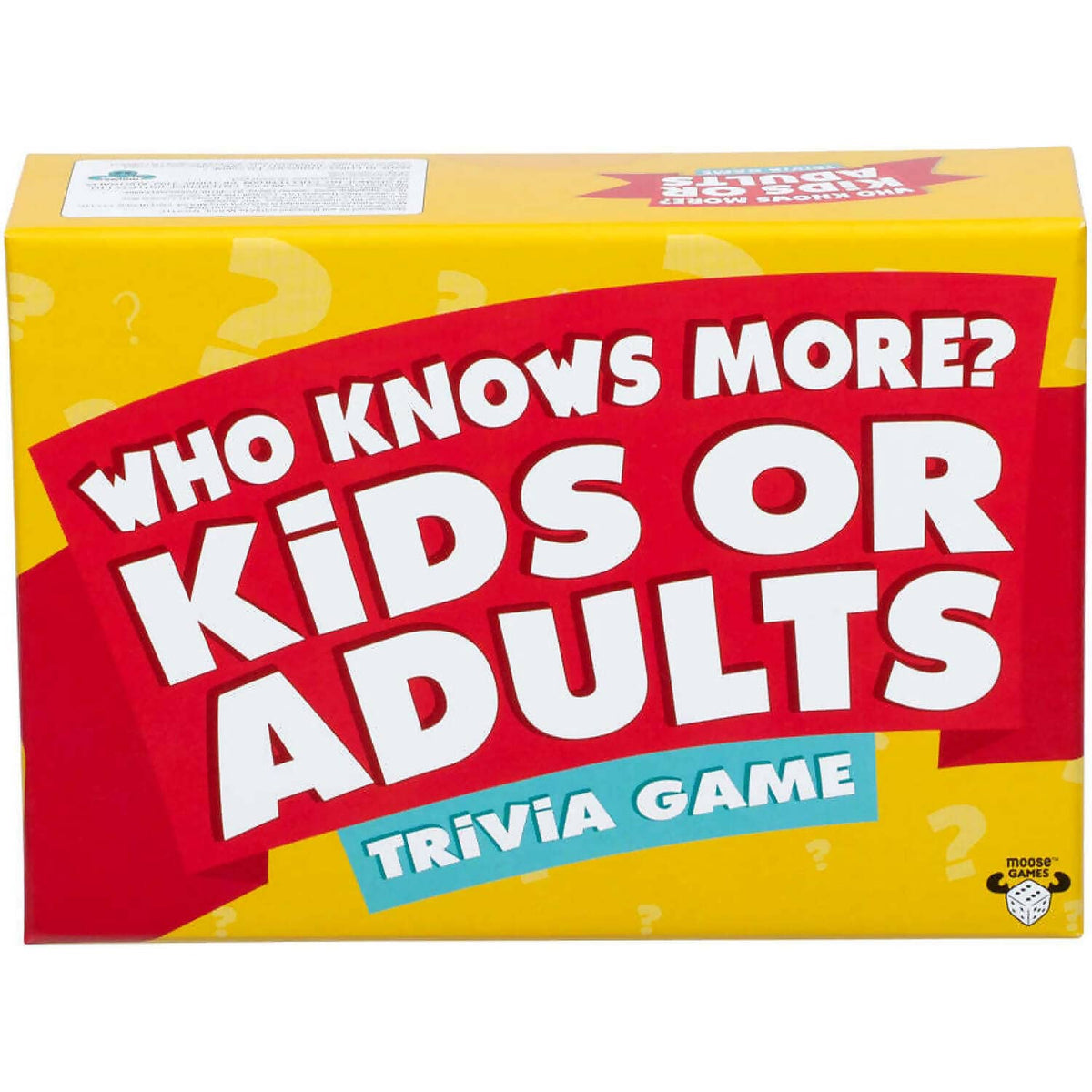 Moose Games - Who Knows More? Kids or Adults Trivia Card Game