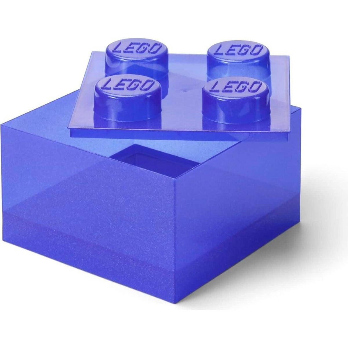 LEGO® Storage Brick 4 Studs Top Lid Translucent Glitter Violet - Room Copenhagen