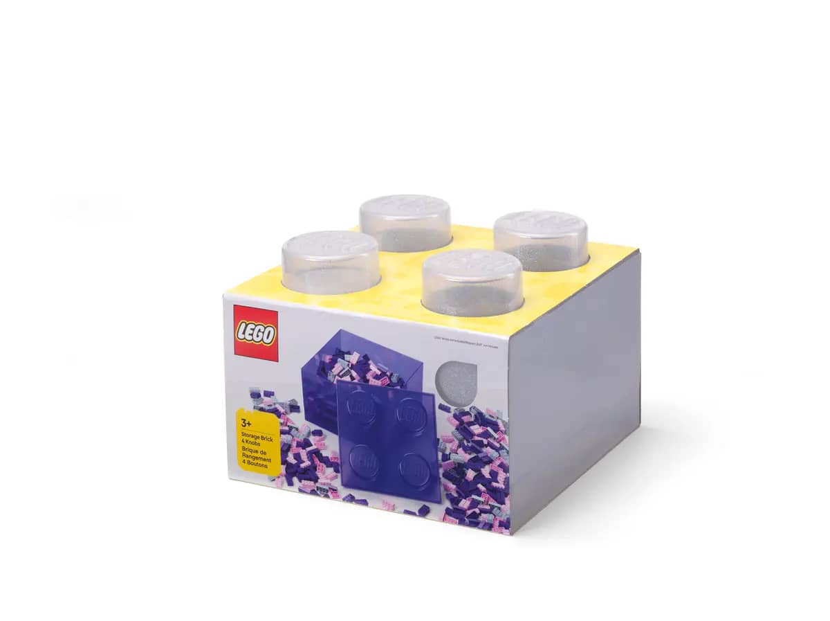 LEGO® Storage Brick 4 Studs Top Lid Translucent Glitter Clear - Room Copenhagen