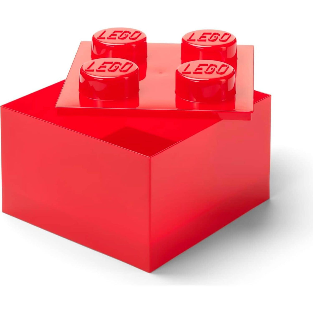 LEGO® Storage Brick 4 Studs Top Lid Translucent Red - Room Copenhagen