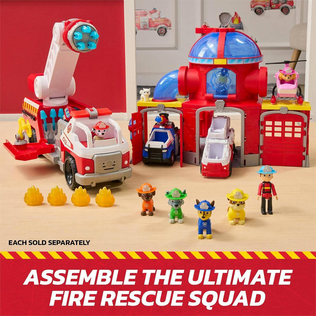 Paw Patrol - Fire Rescue: Rescue Fire Dump Truck with Rubble Figure - Spin Master