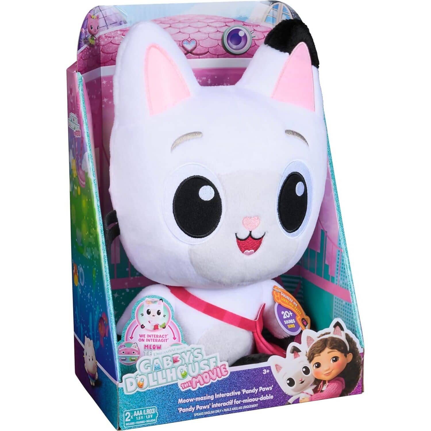 Gabby's Dollhouse - The Movie Meow-mazing Interactive Pandy Paws Plush Kitty - Spin Master