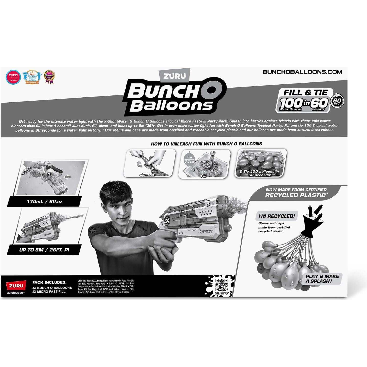 ZURU - X-Shot Bunch O Balloons Micro Fast Fill Party 2-Pack with 100 Balloons