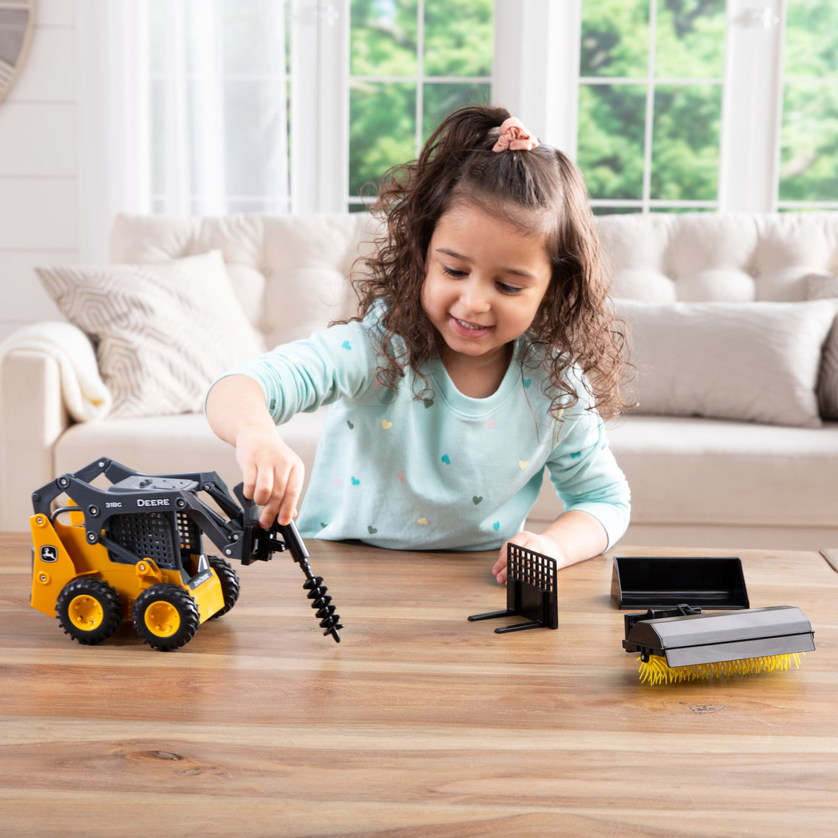 John Deere - Skid Loader Set Big Farm 318g 1:16