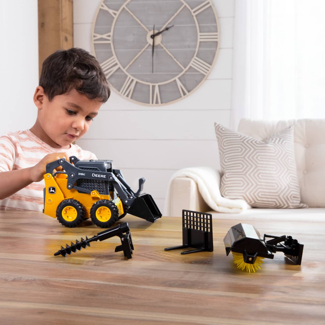 John Deere - Skid Loader Set Big Farm 318g 1:16