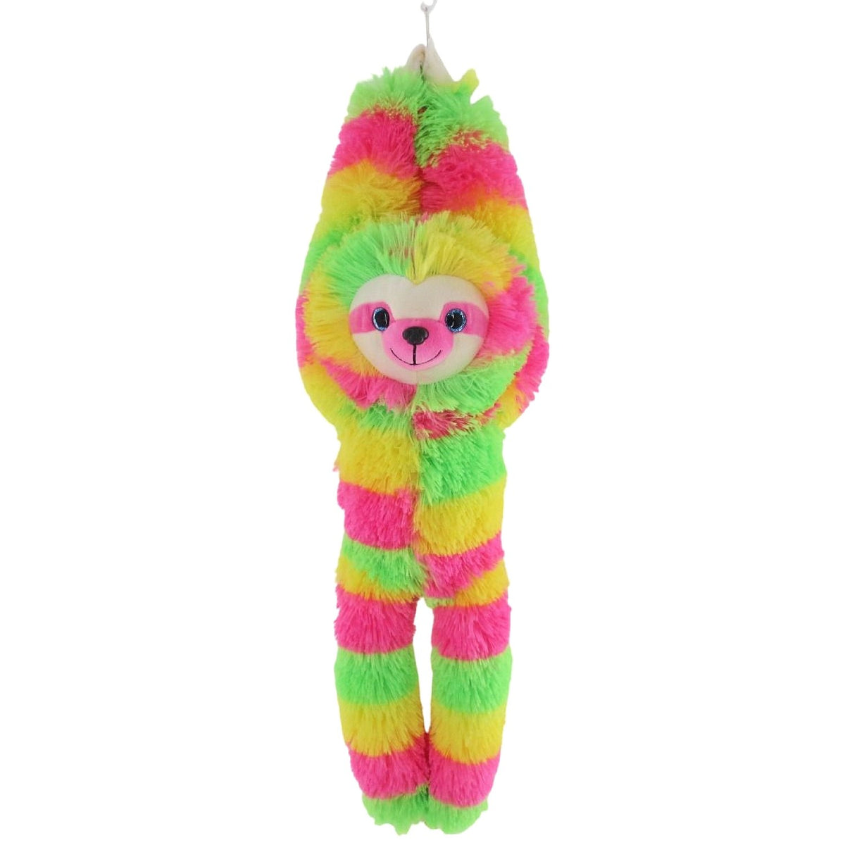 Cotton Candy - Plush Camila Hanging Sloth - Green Pink Yellow