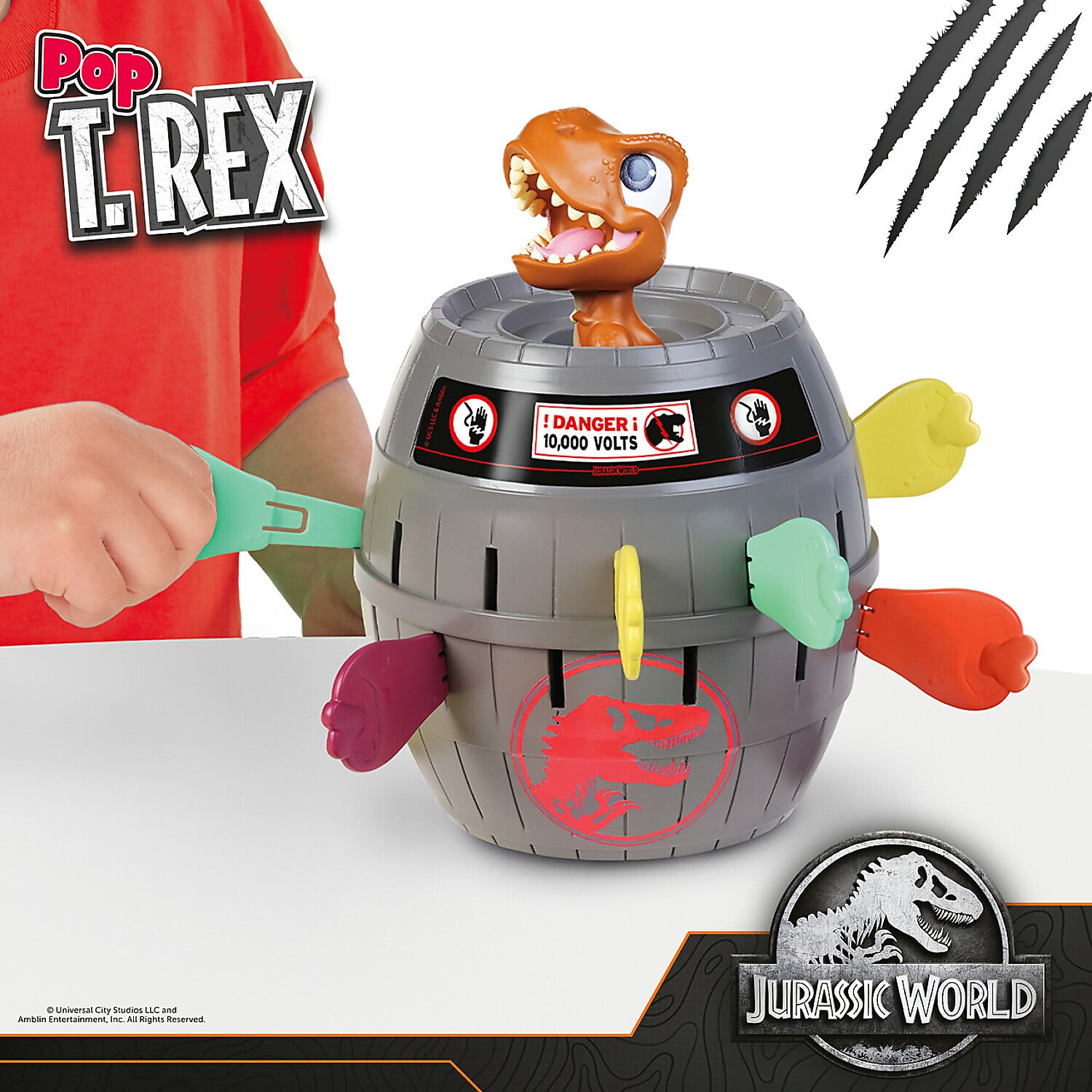 TOMY - Jurassic World Pop Up T.rex Game