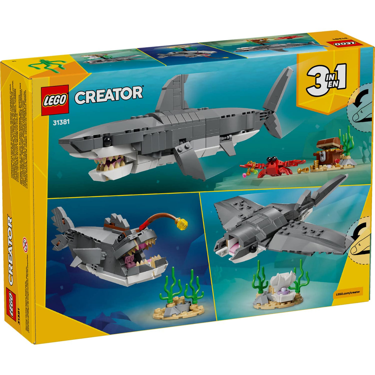 LEGO® 31381 Fierce Shark with a Treasure Chest - Creator 3-in-1